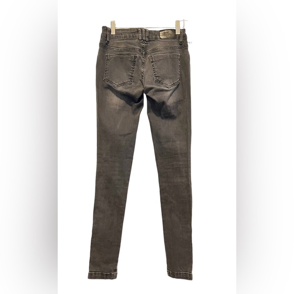 ANINE BING Faded Black Washed Gray Skinny Denim Jeans Size 26/XS, Zip Ankle - Picture 3 of 9